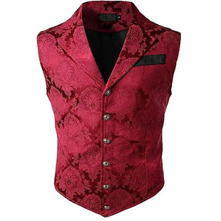 2024 Cross-border Men's Business Suit Vest Fashion British Vintage Vest Casual Suit Slim Vest in stock