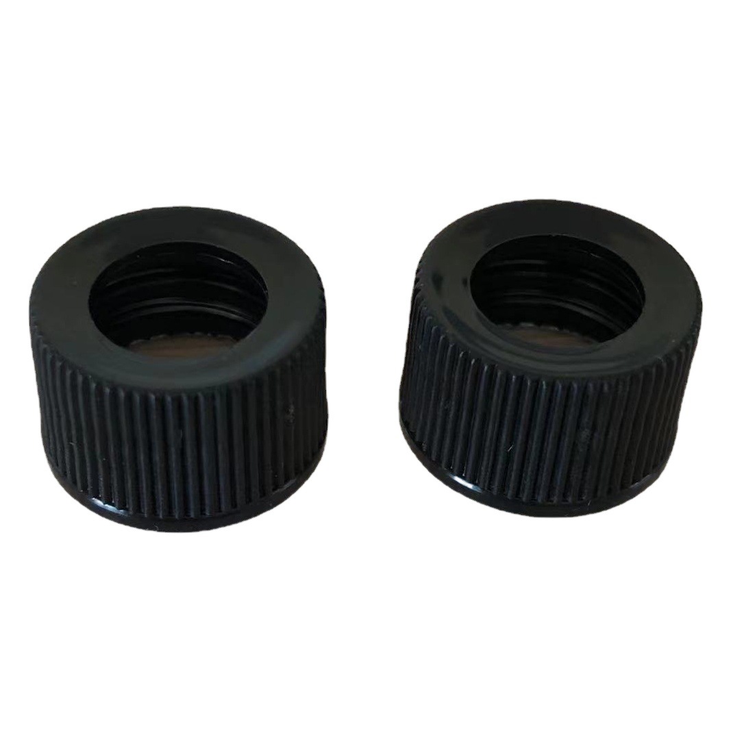 Plastic Cap for Dropper Bottle, 18-Thread Black and White Fine-Textured Ring, 18-Thread Medium Ring, 18-Thread Plastic Cap