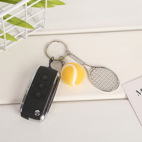 New tennis keychain mini sports equipment sports souvenir alloy pendant keychain manufacturer wholesale