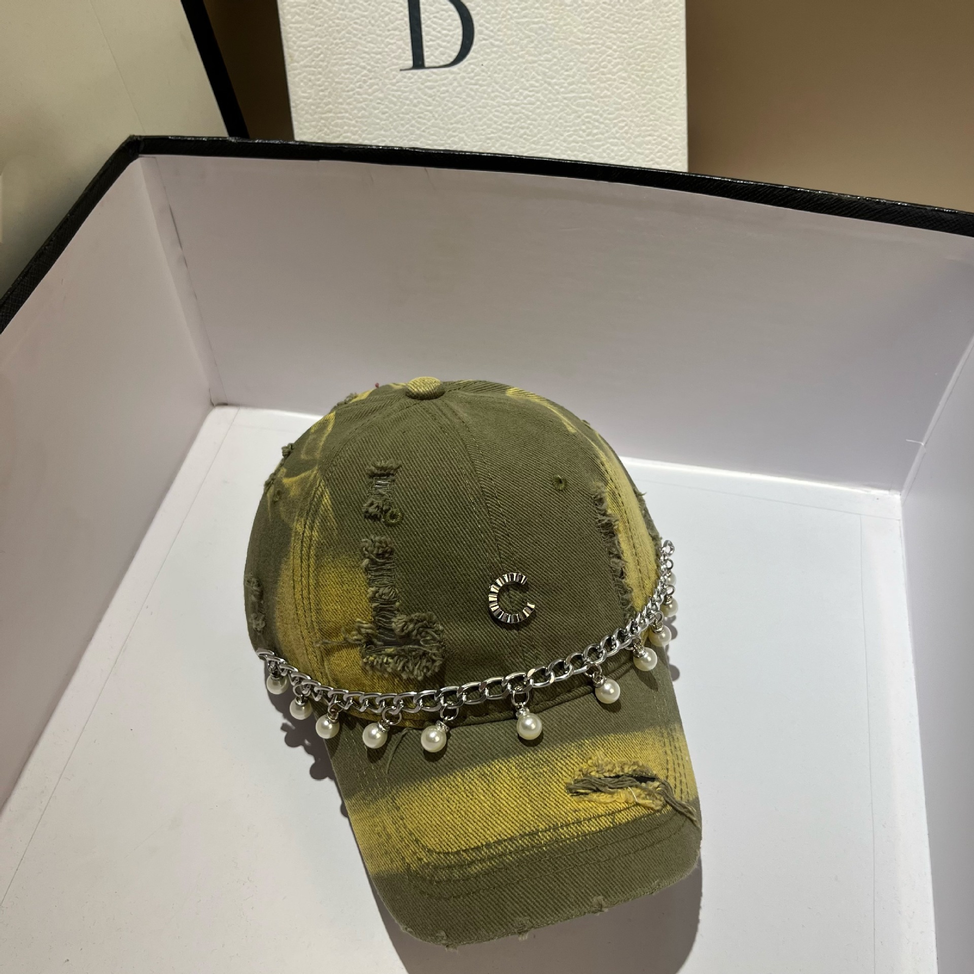 Κορεατική έκδοση σε μικρό άρωμα με γράμμα C, μαργαριτάρι, βουρτσισμένο βαμβάκι, μπέιζμπολ, φθινόπωρο, νέο στυλ, εξατομικευμένο_voghion.com