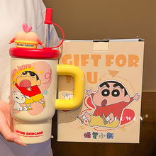 蜡笔小新陶瓷马克杯大容量冰霸杯情侣水杯子女新款高颜值生日礼物