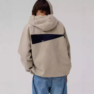 Trendy Brand DESCENDANT Whale Embroidered Hooded Sweatshirt Jacket Men's Casual Loose Couple's Outerwear Long Sleeve Top
