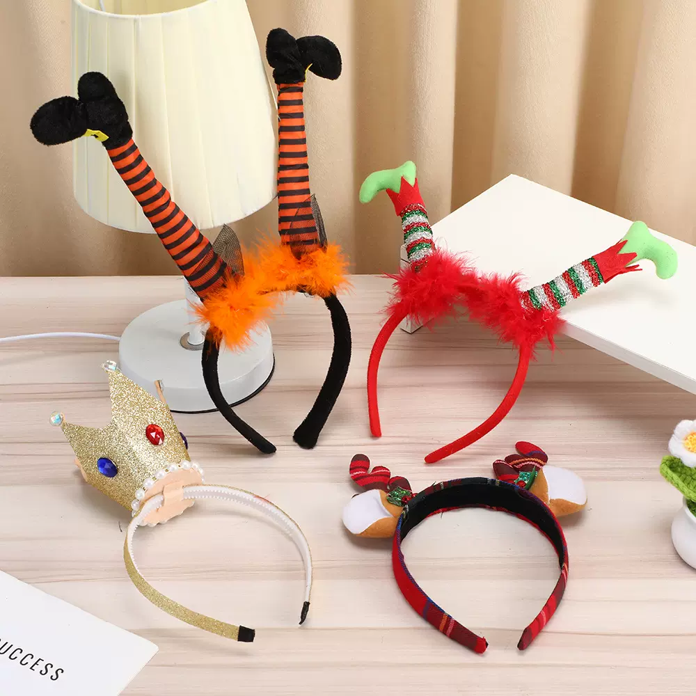 跨境圣诞节新款可爱卡通节日装饰发箍创意搞怪派对聚会氛围发饰