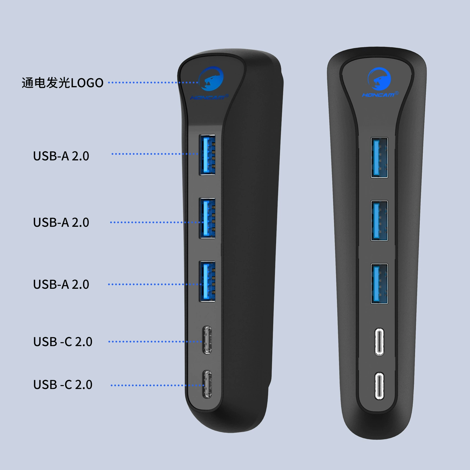 Хаб USB 2.0 высокой скорости для PS5SLIM на хосте, док-станция расширения USB 5-в-1 с одним тормозящим разъемом три