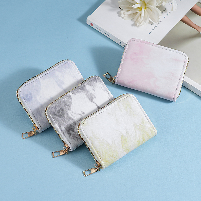 Fábrica directa 2024 nueva bolsa de tarjetas de órgano compacta y exquisita para mujeres gradiente multi-tarjeta bolso de cambio de cremallera de estudiantes