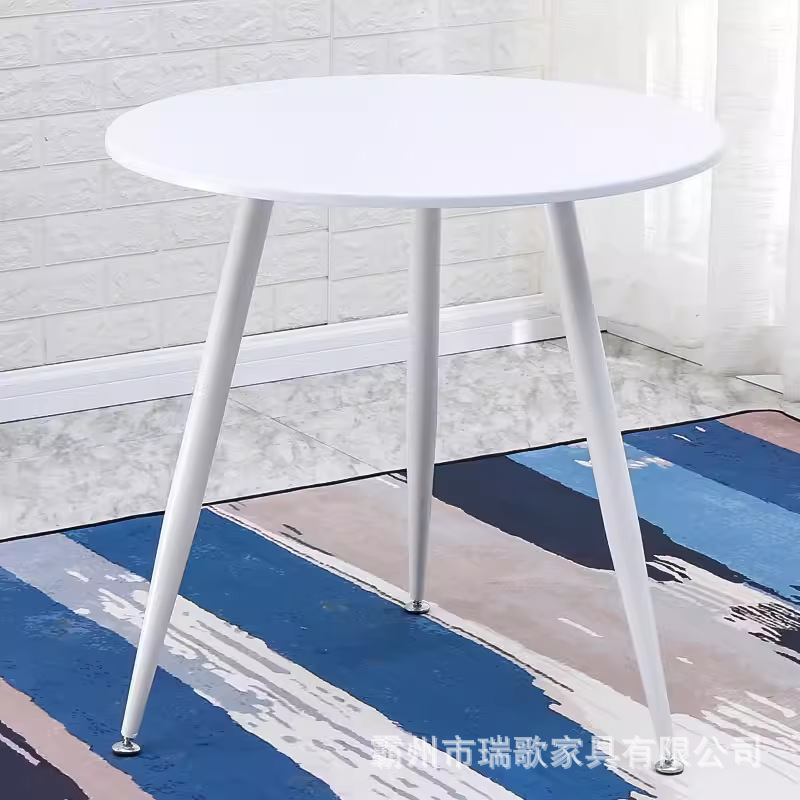 Mesa de comedor redonda para el hogar, mesa de negociación de recepción de café, moderna, sencilla, de lujo, accesible, para apartamento pequeño, mesa redonda pequeña Eames