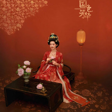 新款影楼情侣主题拍照服装 氛围感写真双人复古中国风婚纱摄影服