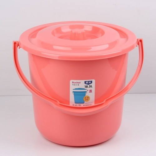 Household portable plastic bucket round laundry bucket with lid water bucket plastic bucket mop bucket small thickened water