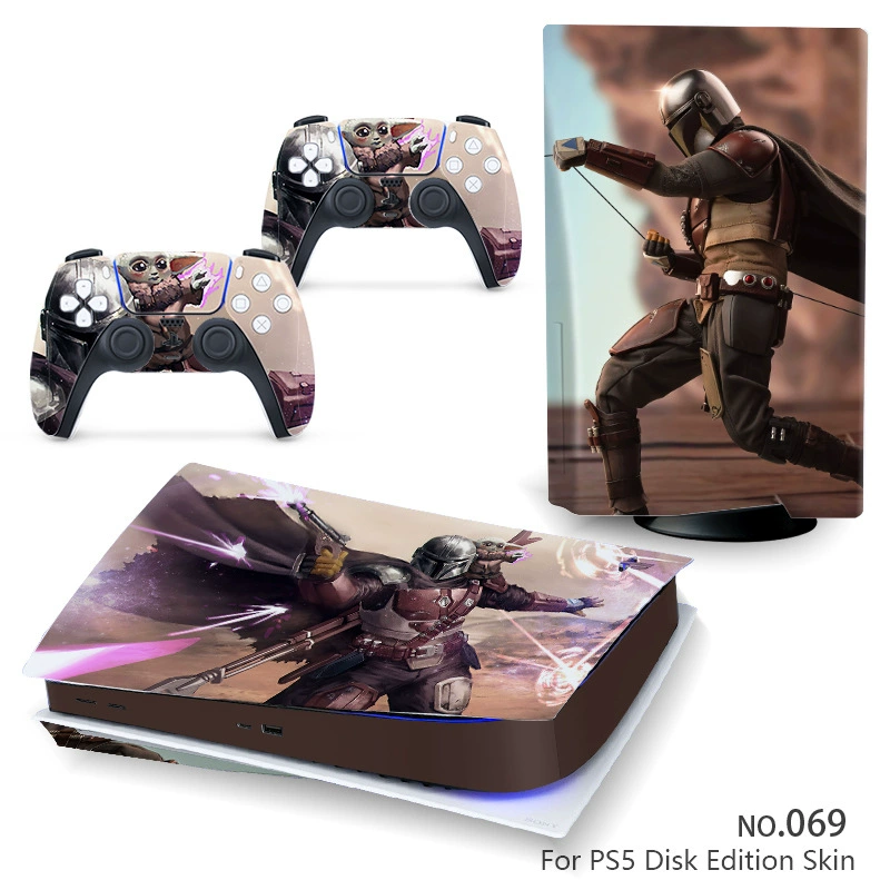 Наклейка‑скин для консоли (Sony) PS5, 5 предметов, декоративная виниловая защита, для дисковой и цифровой версий