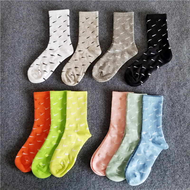 Colorful Socks with Full Print, Full of Hooks for Men and Women, Cotton Long Tube, Xiaohongshu Candy, Trendy Brand ins Street Sports Thin Style