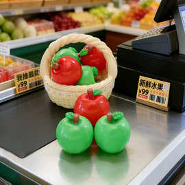 仿真立体苹果圣诞平安果摆件树脂 手工diy饰品配件奶油胶钥匙扣