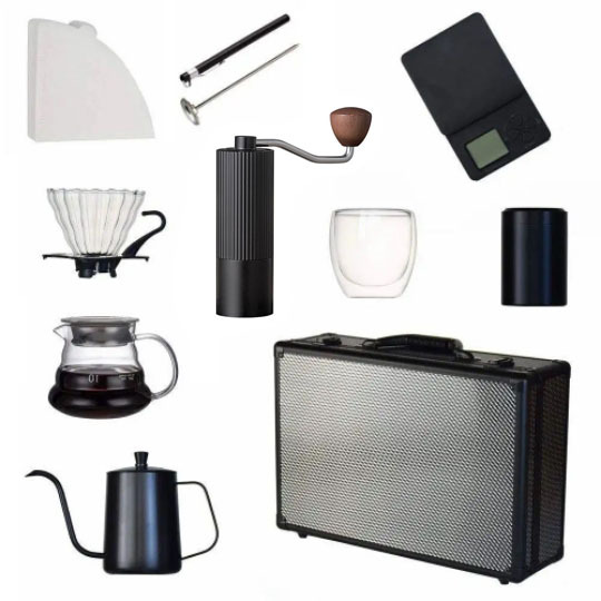 Viajes transfronterizos portátiles con básculas cajas de regalo cajas de regalo cafetera de café de preparación manual cajas de regalo cajas de café de preparación manual