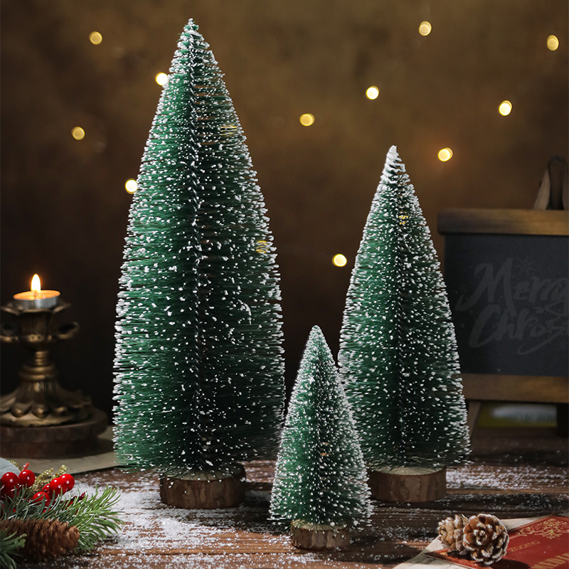 Mini árbol de Navidad de escritorio Adornos de árbol de Navidad Nieve transfronteriza Decoración de Navidad Pequeño árbol de Navidad Aguja de pino