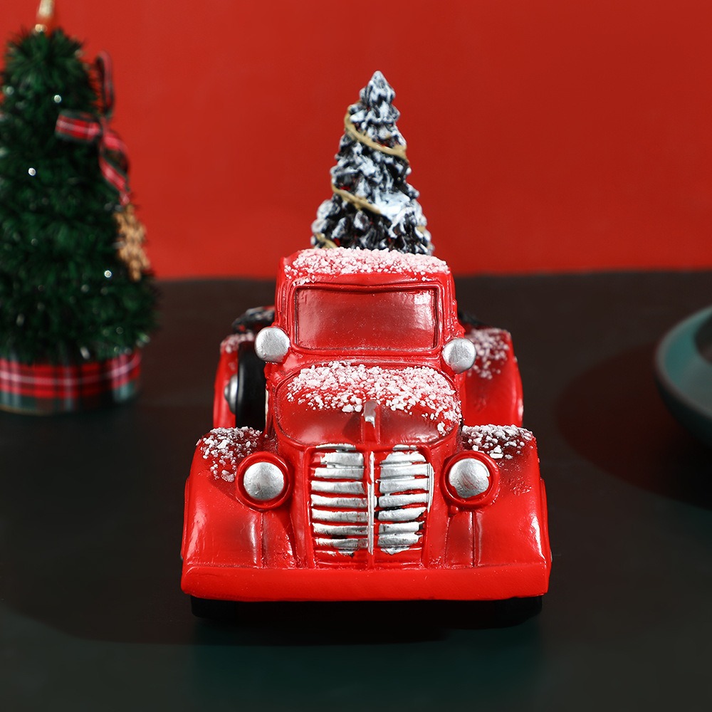 Navidad creativa decoraciones de automóviles kart rojo resina artesanía decoración para el hogar regalos de Navidad