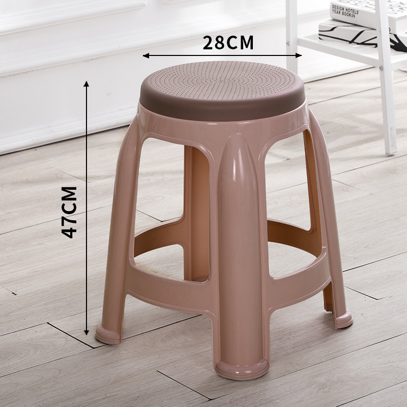 Taburetes de plástico sala de estar doméstica gruesa taburetes de mesa de comedor para adultos taburetes económicos sillas de goma fabricantes taburetes altos idea simple