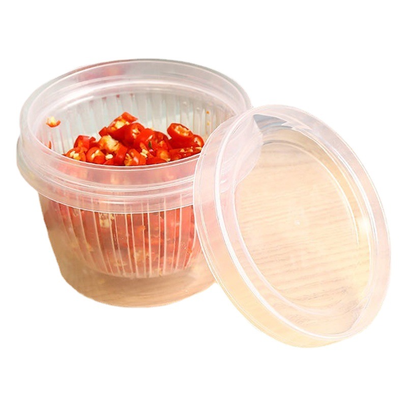 Cocina crisper refrigerador especial cebolla jengibre ajo caja de almacenamiento sellado plástico drenaje caja de fruta grado alimenticio crisper