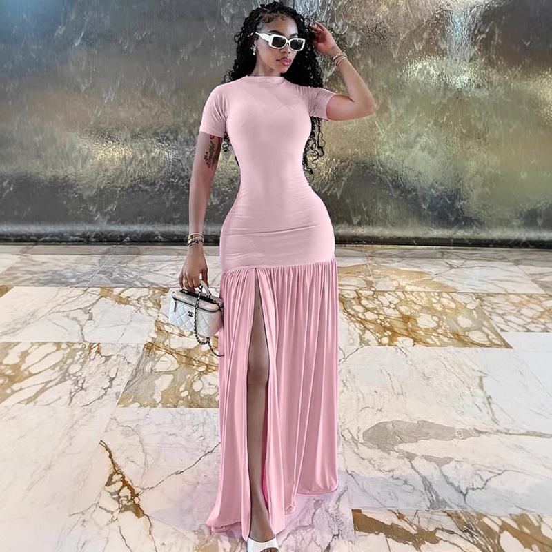 2025 New Summer European and American Clothing Amazon Cross-Border Dress Summer Trendy Slit Sexy Dress 2025 New Summer European and American Clothing Amazon Cross-Border Dress Summer Trendy Slit Sexy Dress