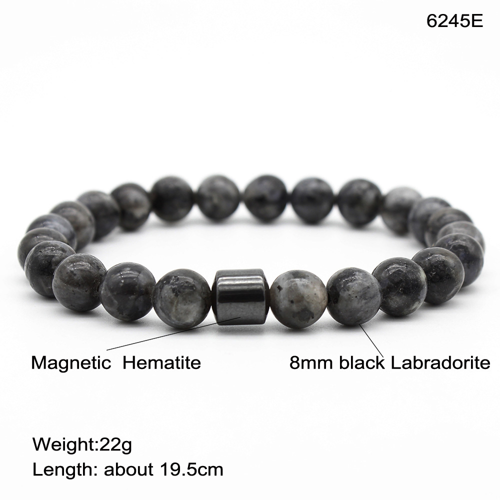 Nueva Venta caliente transfronteriza pulsera de cuentas de ojo de tigre de piedra negra pulsera de cuentas de piedra pulsera magnética