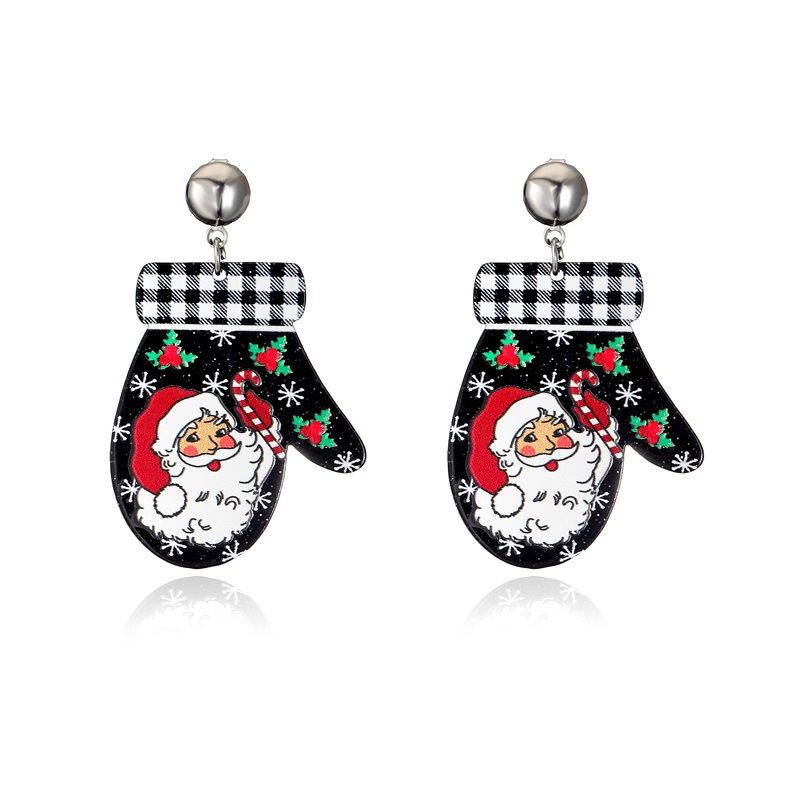 Joyas navideñas transfronterizas Papá Noel muñeco de nieve pendientes de moda femenina pendientes navideños pendientes