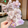 Children's cute rabbit, hairpins, card holder, set, hair accessory for princess, bangs, hairgrip, no hair damage