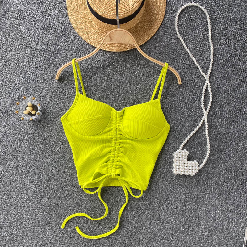 77g Weight Cotton, Rib Fabrics Fabric Type Short Top Length Vest Tops Type Holiday, Daily, Selfie Occasion Strap Neckline Slim Fit Type Solid Color Pattern Summer Season Women's Gender Casual, Elegant, Streetwear Style Wholesale Women's Casual Elegant Streetwear Solid Color Tank Tops 22