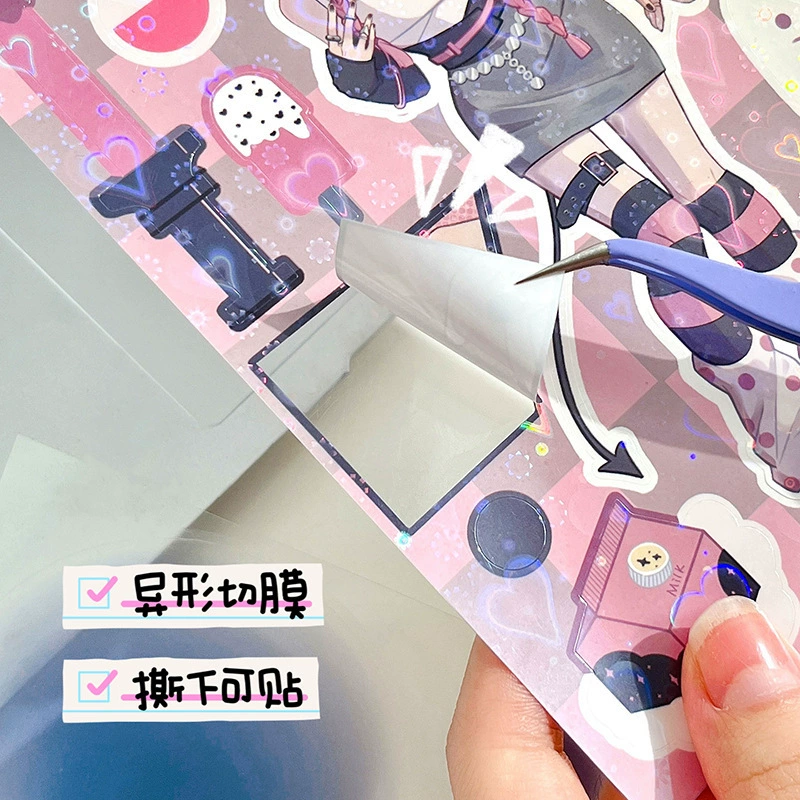 Корейская наклейка INS Harajuku Girl Cute Sweet Cool Y2K стиль Гуру наклейки Диабло мультфильм аниме горячая девочка рука счет наклейка