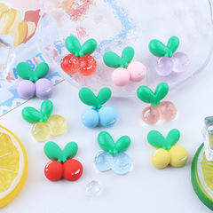 可愛水晶櫻桃 diy奶油膠手機殼冰箱貼文具髮夾飾品樹脂配件批發個