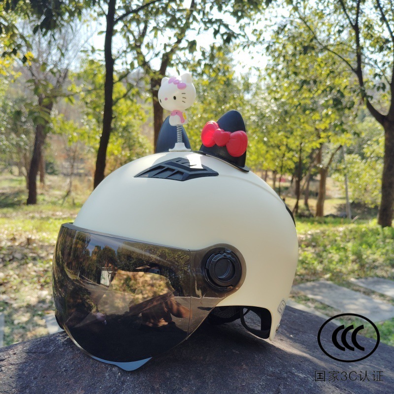 쌀 + 짧은 자외선 차단 렌즈 + KTM + 검정색과 빨간색 리본 귀