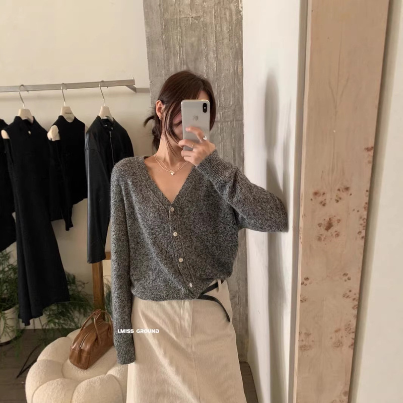 Thirteen Lines Imis* High-Quality Goods! 2026 New Korean Style Lazy Loose Casual Slimming Versatile Knitted Cardigan for Women