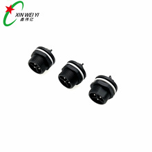 m16  3Pin 防水连接器 公头座子法兰安装插座 工业设备公母连接器