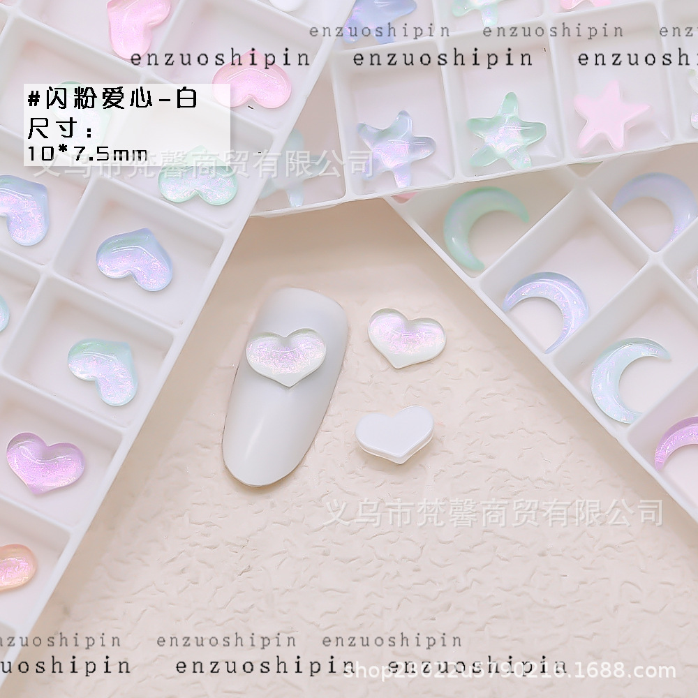 Mocha Love Moon Star Flat Crystal Diamond Aurora color estrella de cinco puntas nail Diamond nail Jewelry