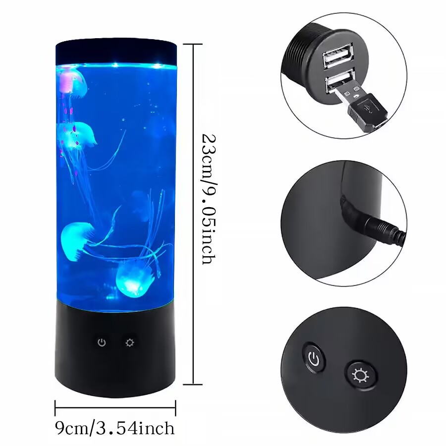 9 pulgadas LED lámpara de agua colorida Amazon popular decoración del hogar Luz de la noche creativa atmósfera luz transfronteriza exclusiva