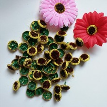 丝网花材料仿真花材料仿真菊花黄边花芯塑料配件葵花芯辅料配件