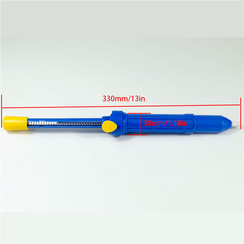 Manual desoldering device, desoldering gun, long handle pump, blue large solder removal rod GS-107, extended desoldering device