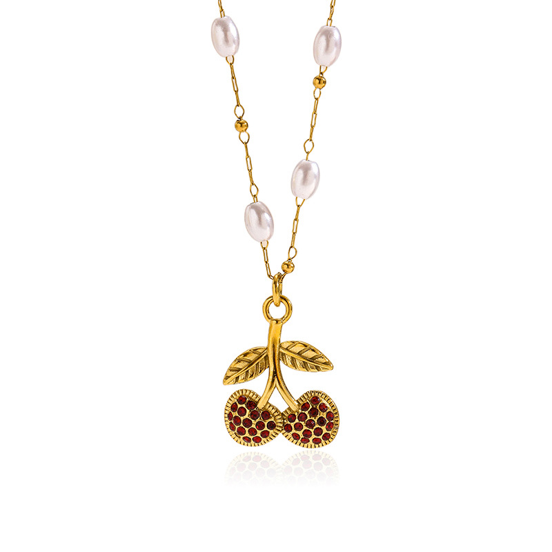 8g Weight Lobster Trigger Clasp Closure Clasp Closure Type 304 Stainless Steel Pendant Material Pendant Necklace Classification 304 Stainless Steel Chain Material Singapore chain, cable chain Chain Type 1 Piece Quantity Casual, Daily Occasion 304 Stainless Steel Material Lipstick, Cherry, Lock Pattern All Seasons Season Women's Gender Plating Design Elegant, Vintage Style Style Wholesale Jewelry Elegant Vintage Style Lipstick Cherry Lock 304 Stainless Steel Plating Singapore Chain Cable Chain Pendant Necklace 7