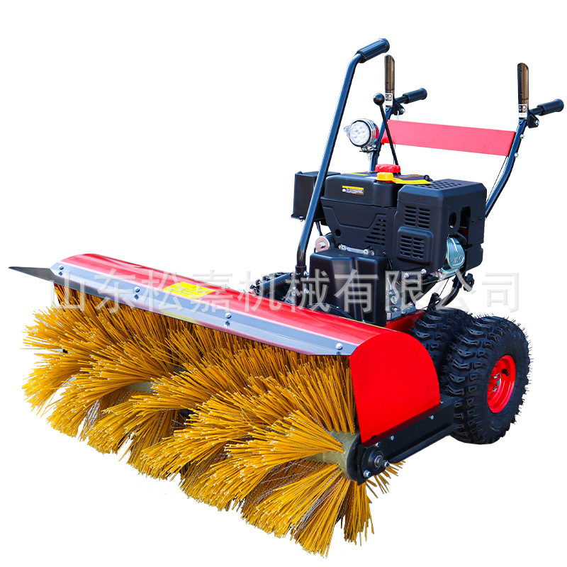 máquina de barrido de nieve empujada a mano pequeña máquina de lanzamiento de nieve de gasolina de engranaje completo multifunción tipo conducción de carretera limpieza de nieve artefacto mágico