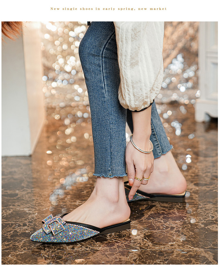 2023 spring and summer new outerwear all-match net red low-heeled sandals pointed toe Muller drag_voghion.com