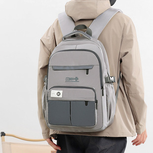 Cross-border wholesale backpack men's 15.6 inch Oxford cloth anti-splashing water junior Senior high school college students backpack leisure travel bag