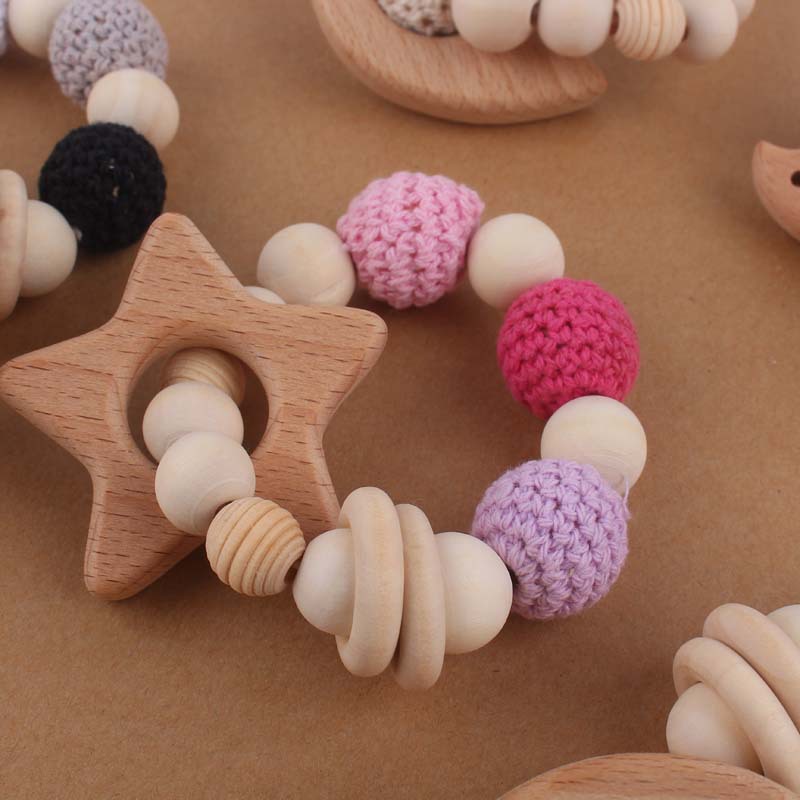 Bebé suministros dibujos animados elefante pájaro haya mordedor juguete creativo bebé mordedura molar pulsera juguete