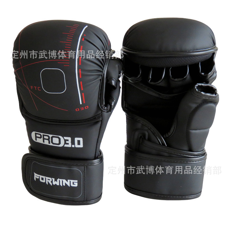 Professional MMA boxing gloves, thickened for children, suitable for fighting and sparring, unisex, for sandbag training, half-finger design, also available for adults