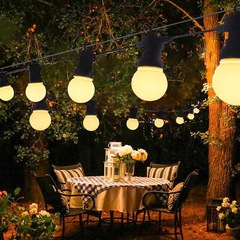 Outdoor G50 Bulb Camping Atmosphere Light Solar High-Lumen LED Light String Courtyard Pavilion Tent Wedding Light