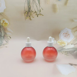 in stock Mega with 30ml bubble essence oil foundation bottle spherical rubber head dropper glass bottle cosmetic bottle