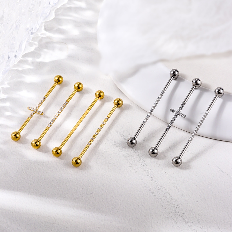 Holiday Occasion 1 Piece Ear Cartilage Rings & Studs Fashion Geometric 316L Stainless Steel Inlaid Zircon