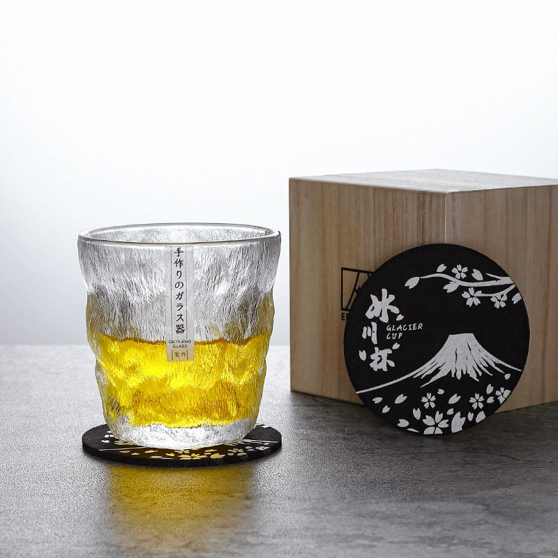 Colección hecha a mano estilo japonés martillado vino extranjero vidrio whisky vino vidrio hogar glaciar cerveza vidrio congelado taza de vidrio