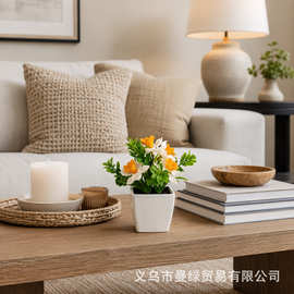 亚马逊爆款洋水仙仿真盆栽北欧轻奢家居摆设婚礼堂装饰厂家代发
