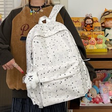 书包女初中高中生星星印花韩版小众ins双肩包森系大学生电脑包男