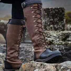 外贸2019年冬季时尚高跟40-43大码高筒骑士靴女boots新款长靴外贸