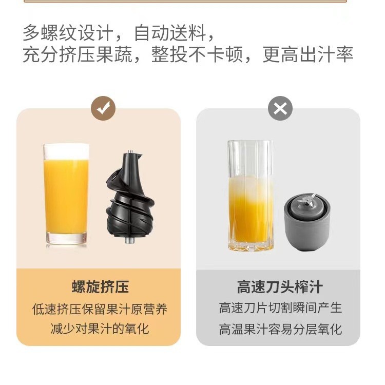 Máquina de jugo crude transfronteriza multifuncional de separación de residuos de jugo exprimidor lento de frutas y verduras máquina automática de jugo de gran calibre exprimidor de jugo