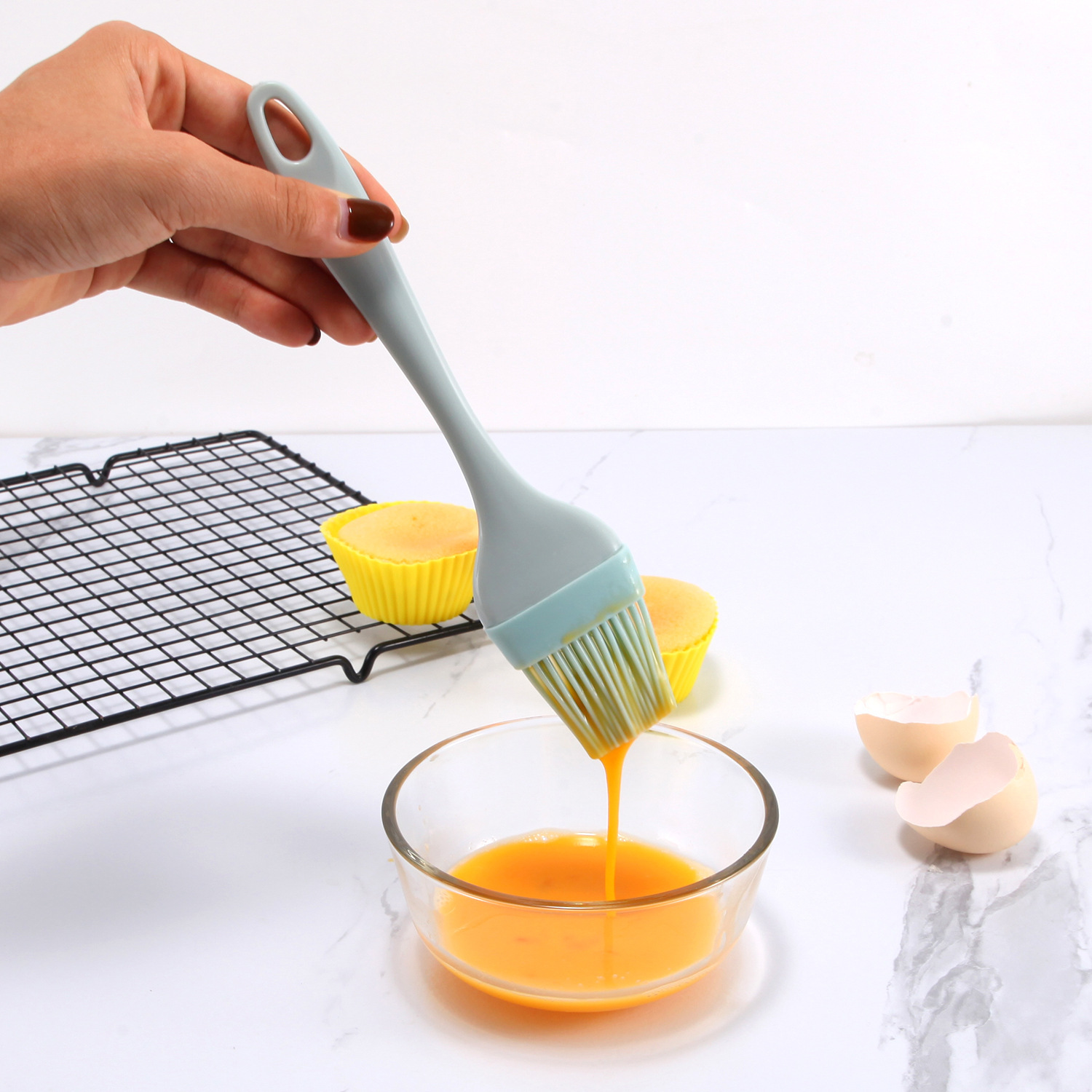 Stok 3 Parçalı Silikon Kazıyıcı Seti Spatula Fırça Seti Yüksek Sıcaklığa Dayanıklı Kek Fırın Aracı Seti