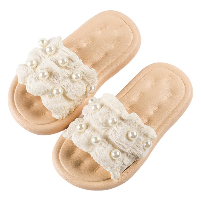 Zapatillas de los niños del verano princesa estilo perla niñas sandalias de fondo suave al aire libre transpirable pequeñas y medianas niñas zapatillas